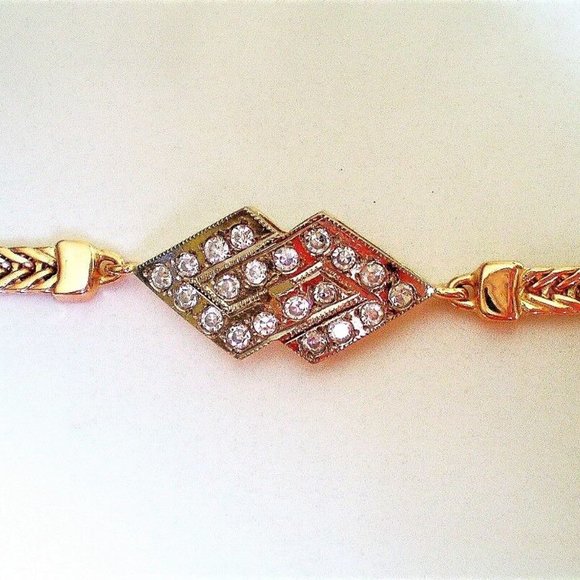 Vintage Russian Soviet USSR 14K 585 Rose Pink White Gold Wheat Bracelet 13.9 g. - Picture 2 of 5